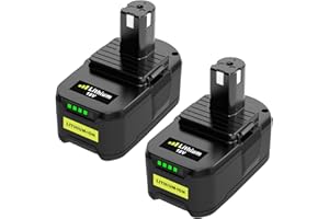 Moticett 2 pièces 5.5Ah/5500mAh de Rechange Batterie pour Ryobi 18V P108 Compatible pour Ryobi RB18L50 RB18L40 RB18L25 BPL-1815 BPL-1820G P104 P105 P107 avec Affichage LED