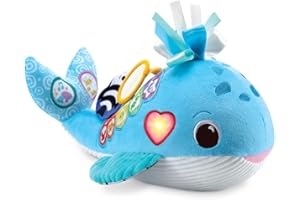 VTech - Ocean, My Musical Whale, interaktywny i zmysłowy pluszak dla niemowląt wykonany z trwalszych materiałów, zabawka do budzenia, prezent z okazji narodzin dziecka od 3 miesięcy - zawartość w