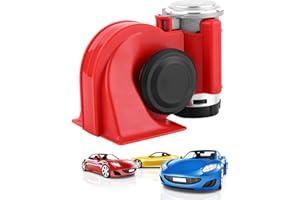 GOTOTOP Snail Electric 12V 130dB Dual Trumpet Air Horn Kit - Super Loud, Waterproof for Car, Motorcycle, Boat