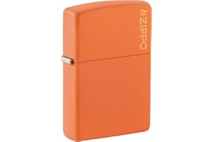Zippo - Briquet tempête avec Logo, Orange Mat, Impression colorée Color Image, modèle de Base, Rechargeable, réutilisable, Design Coupe-Vent, boîte Cadeau, fabriqué aux États-Unis