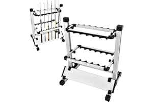 Eddwiin - Organizador de Soporte para caña de Pescar, Ligero, para 12 cañas