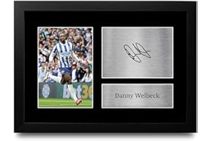 HWC Trading FR A4 Danny Welbeck Brighton & Hove Albion Gifts Printed Signed Autograph Picture for Football Fans and Supporters - A4 Framed