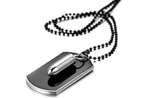 OIDEA Collana per Uomo Collana in Acciaio Inox con Pendente Poker Regalo per Ragazzo Nero Argento