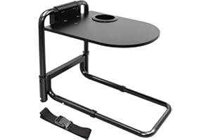 ‎EASYVIBE EasyVibe Bettgitter für ältere Erwachsene – mit faltbarem Tisch, verstellbarem Betthilfsgeländer, Bettsicherheitsgeländer für Senioren, Bettgriff Nachttisch-Haltegriff für Bett