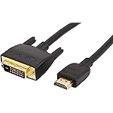 Amazon Basics Cavo adattatore HDMI a DVI, 1,8 m (non per il collegamento a porte SCART o VGA), Nero per Televisore