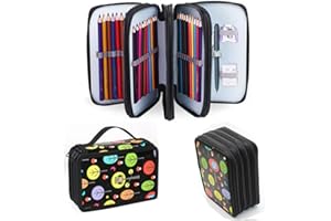 SHJOEE Astuccio per 72 Scomparti Multifunzione Astuccio per Matite Astuccio Grande Capacità Astuccio Portapenne Scuola Astuccio Studenti Cartoleria Sacchetti Portapenne con 4 Scomparti (Nero)