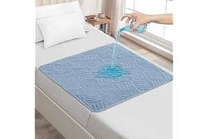 DUJUIKE AlèSes Lavables pour Incontinence avec Ailes, ProtèGe-Matelas ImperméAble, Drap Absorbant RéUtilisable pour Incontinence Et Pipi Au Lit, Dessous AntidéRapant ((Bleu, 85×90cm)