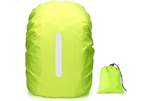 PINEPAN Housse de pluie imperméable pour sac à dos avec sac de rangement Réflecteur Sac à dos d'école avec bandes réfléchissantes pour randonnée, camping, voyage, cyclisme, 15-100 L