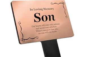 ORIGINDESIGNED SON Memorial Remembrance Plaque Stake - (Copper Waterproof, Outdoor, Grave Marker, Tribute, Plant Marker (Copper)