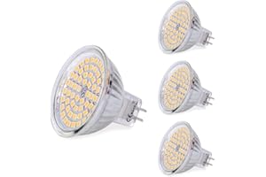 SanGlory 4 x MR16 12 V Żarówki LED GU5.3 LED Reflektory 5 W odpowiednik 50 W 380 lumenów, ciepłe światło 3000K, 60 x 2835 SMD GU5.3 LED lampy nie ściemnialne