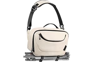 TAAOKA DSLR Torba na Aparat Fotograficzny, Wodoszczelna, z Uchwytem na Statyw, Torba na Ramię dla Fotografów, Beżowy, Moda