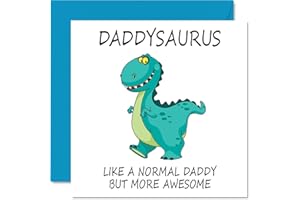 STUFF4 Kartki na Dzień Ojca dla tatusia - tatusia - kartka urodzinowa dla taty od córki syna, 'Happy Birthday Daddyzaurus' - kartka urodzinowa dla taty - uroczy tata dinozaura, 145 mm x 145 mm sezonowe tata zabawne kartki okolicznościowe