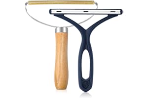 YSUVIN Quitapelusas Manual, 2 PCS Removedor Pelusas de Metal & Afeitadora Electrostática de Silicona, Eliminador de Pelusas Reutilizable Quita Pelos para Ropa, Alfombra, Pelo de Mascota