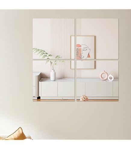 PATIKIL Adesivi Murali Lettera S 3D Acrilico Specchio - Autoadesivo Argento 10cm - Decorazione Casa Fai Da Te - 4