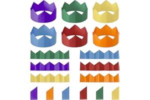MORAINJAY 90 Pcs Christmas Cracker Hats, Tissue Paper Crowns, Multicolour Party Hats for Christmas, Xmas Crackers Fillers, Xmas Birthday Wedding Party Supplies