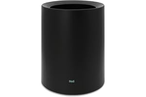 Nell Poubelle, en plastique durable avec design double couche, idéale pour dissimuler le sac poubelle, parfaite pour la salle de bain ou le bureau (Noir, 12L Sans Couvercle)