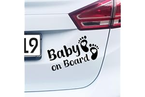 ‎PRINTATTACK PrintAttack P003 | Baby on Board Aufkleber Füße Baby in Car Auto Sticker Babyaufkleber Autoaufkleber Vinyl (070 Schwarz)