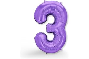 FUNXGO Palloncino Numero 3 Viola - Palloncini Compleanno 3 Anni - Palloncino 3 Anni Compleanno - Decorazioni Compleanno - Feste Decorazione di Compleanno Palloncino 3 Viola - Vola con l'Elio (Viola 3)