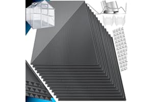 KESSER® 14 Plaques alvéolaires en Polycarbonate 4 mm | Panneau alvéolaire Double de 10,25 m², 121 x 60,5 cm | Panneau alvéolaire | Panneau pour Serre | Antichoc et résistant aux UV