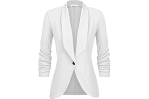 UNibelle Blazer Elegante Donna Maniche 3/4 Giacca da Abito Business Casuale Cardigan Cotone Blazer S-3XL