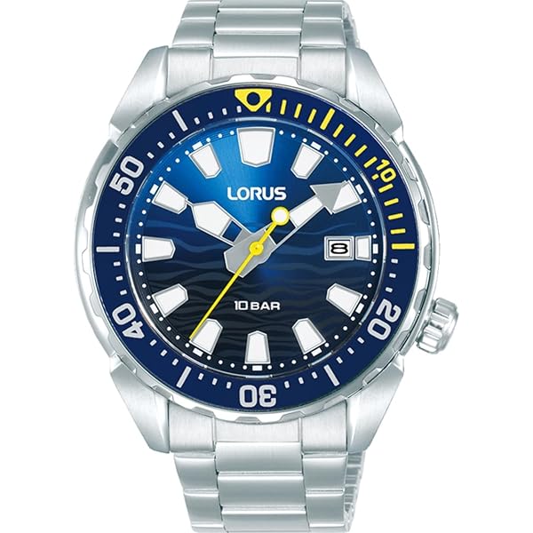 Lorus Heren analoog kwartshorloge met metalen armband RM338JX9, Meerkleurig, armband