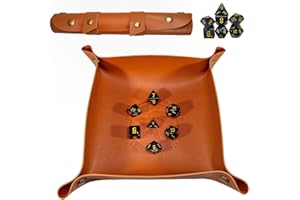 Power Beast Dungeon Tavola Dadi, Vassoio con set di dadi, +7 Pezzi Dadi Inclusi, D&D, Dungeons and Dragons, DND, RPG, Giochi di Ruolo. Borsa Porta Dadi.