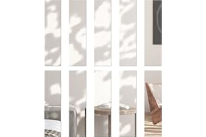 DRERIO Samoprzylepne akrylowe lustro w paski, samoprzylepne lustro HD, nieszklane, długie plastikowe bezramowe płytki lustrzane, niezniszczalne lustro, lustro ścienne, do domu, dekoracji (15 x 5 cm)