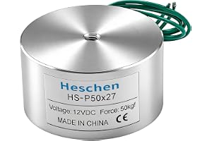 Heschen Elektromagnet P50/27, 12 V, 50 kg, rostfritt stål, cylindrisk