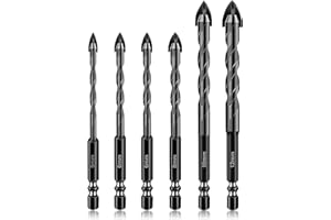 flintronic Punte Trapano Gres Porcellanato, 6 pezzi(5/6/6/8/10/12 mm) Punta da Trapano per Piastrelle, Set di punte per piastrelle, per Piastrelle di Ceramica, Mattoni, Plastica, Cemento, Legno, Vetro