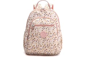 YANAIER Womens Fashion Backpack Purse Water resistant Nylon Travel Casual Daypack Cute Shoulder Bags School Bag for Girls Colorful dots