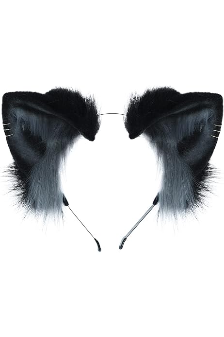 Serre-tête Oreilles De Loup Noir - Fourrure Douce, Réglable | Pour Halloween, Cosplay, Fêtes Déguisées