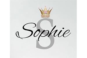 Girl Name Wall Stickers with Initial – Personalised Custom Name & Initial Vinyl Decal, Baby Girl Nursery Wall Decor, Nursery 