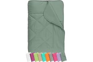 npluseins Coperta estiva 135 x 200 cm, sottile e leggero, per l'estate, in microfibra, Ökotex 100, lavabile a 60 gradi, 732.932, colore: salvia