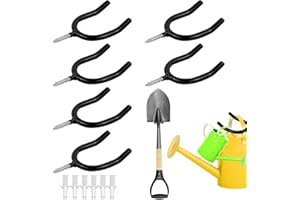 XYUAYAMZ Perchas de Herramientas de Jardín, Porta Attrezzi da Parete, Soporte Herramientas Pared, Porta Utensili da Parete para Escobas, Palas, Rastrillos, Herramientas de Jardín, Metal, 6 Piezas, Negro