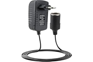 VAKLER Adaptateur Allume Cigare Prise Secteur, AC à DC 12V/3A 36W Adaptateur Converter Allume-Cigare de Voiture Adaptateur d'alimentation Convertisseur pour GPS DVR Auto Enregistreur Vidéo/Cameras