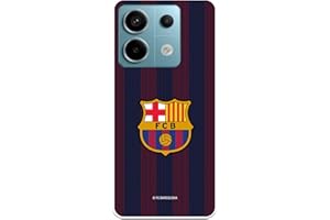 LA CASA DE LAS CARCASAS Funda para Xiaomi Redmi Note 13 5G del FC Barcelona Rayas Blaugrana tansparente para Proteger tu móvil. Capa de Silicona Flexible con Licencia Oficial FC Barcelona