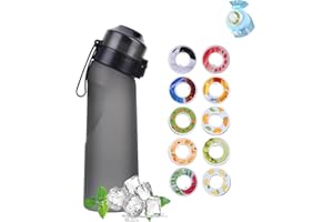 KOBONA Air Gour Up Fitness Air Bouteille 650ML Gourde Sport avec de 10 Flavor Pods Bouteille d'eau parfumée sans BPA avec paille-0 Sugar 0 Crie et tasse d'eau