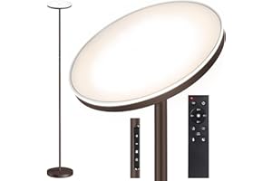 OUTON LED Uplighter Floor Lamp 30W 3000LM, Bright Modern Torchiere Dimmable Standing Lamp, Remote Touch Control & 4 Color Temperatures, 1 Hour Timer for Living Room, Bedroom, Office, Bronze