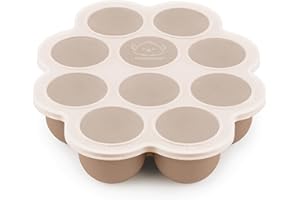 KEABABIES Silicone Baby Food Storage - 60 ml x 10 Pods Silicone Baby Porridge Freezing Container with Attached Lid, Complementary Food Freezing Container, Microwave, BPA-Free Storage Container Baby Porridge