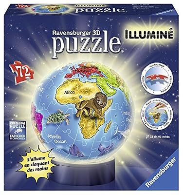 Ravensburger puzzle 3d 72 pièces globe illuminé ravensburger