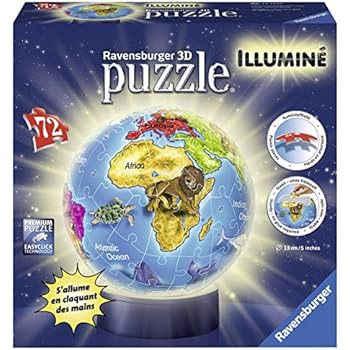 Ravensburger 12184 Puzzle 3d Globe Illuminé 72 Pièces