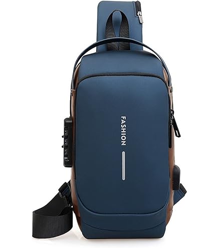 Borsa Per Ciclismo FANDARE Moda Sling Bag Bag Borsa Da Uomo Borsa A Spalla Borsa Con USB Borsa A Tracolla Per Business Ciclismo Equitazione Viaggio Grande Capacità Impermeabile Poliestere Nero A L