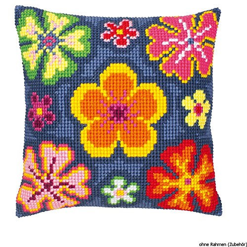 Kit coussin au point de croix Flower power
