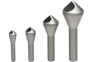 LESOLEIL Countersink Chamfer Deburring Drill Bit Set, 4 Pcs Titanium Coated Countersink Metal Deburring Drill Bits Tool for DIY Wool Metal Plastic Silver