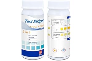 SHPUJUN 100 Testeur Piscine,3 en 1 Testeur eau Piscine,SPA Testeur ph Piscine Chlore,Test ph Piscine,Testeur de ph Piscine,Testeur Tac Piscine,Testeur Alcalinité Piscine,Mesure ph Piscine,Mesure Tac Piscine