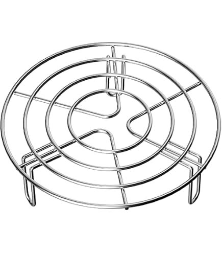 2 Stück Edelstahl Dampfgarer-Gestell Rund – 16 Cm, Für Luftfritteuse, Schnellkochtopf & Mehr, Lebensmittelecht