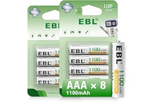 EBL Akumulatory AAA 1100mAh Ready2Charge Triple A NiMH Battery, Retail Pacakge - 8 opakowań
