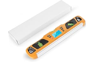 Weytoll Digital Level Meter Multifunctional Protractor Stainless Steel Magnetic Level Supports Absolute and Relative Angle Measurement Can Save Data Handheld Level with Switching Units