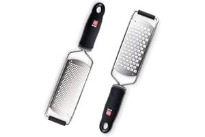 DI ORO LIVING DI ORO® - Rallador y zester profesionales de acero inoxidable - Perfectos para queso, papas, manzanas, zanahorias y otras frutas y verduras (Rallador & Zester)