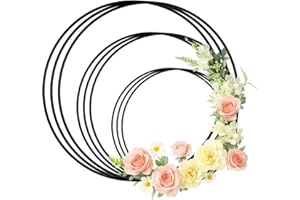 SZEBISOA 9er Set Metallringe zum Basteln – Metallring Schwarz, 3 mm Dick, Ø 10/15/20 cm – Ring zum Basteln, Deko Ringe zum Aufhängen & Dekoring für Makramee, Floristik & Hochzeit